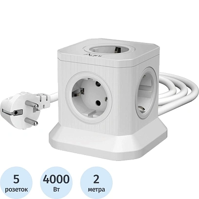 Сетевой фильтр AGNI  5р/2м,белый(TP-VE4U5E-2m-white)