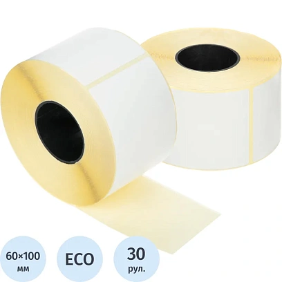 Термоэтикетки ЭКО 60х100, 500 шт/рул, вт.40, 30рул/уп(БИТ)