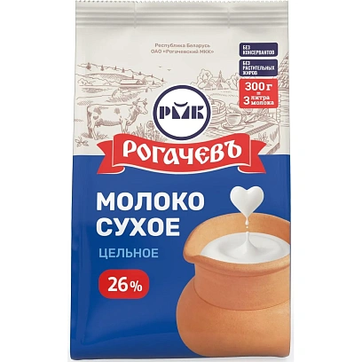 Сухое молоко Рогачевъ цельное 26% 300г