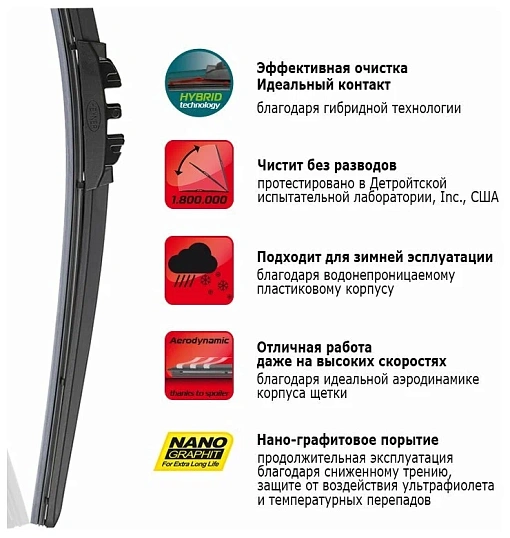 Щетка c/o 18/45 см HEYNER HYBRID, ((028000))