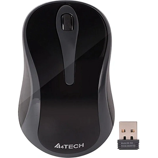 Мышь компьютерная A4 V-Track G3-280A, беспроводная, 1000dpi, серый/черный