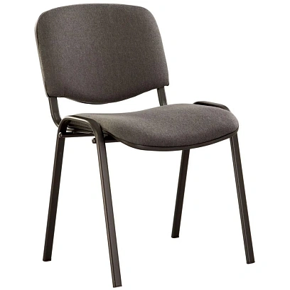 Стул UA_EChair Rio(ИЗО/ISO) черн, ткань серая С-38