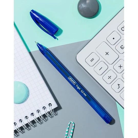 Ручка гелевая неавтомат. Attache Glide TrioGel 0,5мм, син, треуг