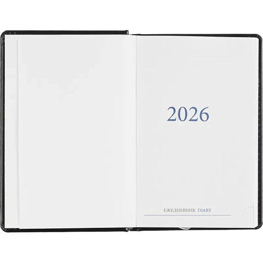 Ежедневник датированный 2026, черный,А6, 100х150 мм,336 стр,Agenda