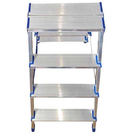 Стремянка двухсторонняя алюминиевая 4 ступени TARKO 04204e