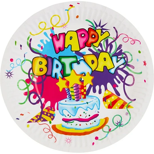 Набор тарелок Happy Birthday Волшебная страна 23 см, 6 шт, 007149