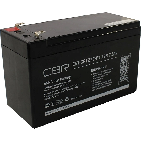 Батарея для ИБП CBR 12В/7.2Ач, клеммы F1(CBT-GP1272-F1)