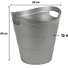 Корзина для мусора офисная 12л пластик, серая с ручками Uniplast КХУ-10
