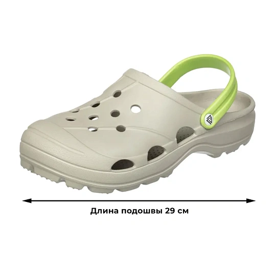 Сабо мужские EVART Ола дымчато-серый/салатовый р.41