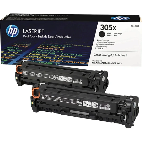 Картридж лазерный HP 305X CE410XD чер. для CLJ Pro 300 Color M351(2шт/уп)