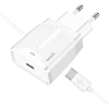 Зарядное устройство сетевое PERO TC04 1USB 2.1A + TYPE-C CABLE белый