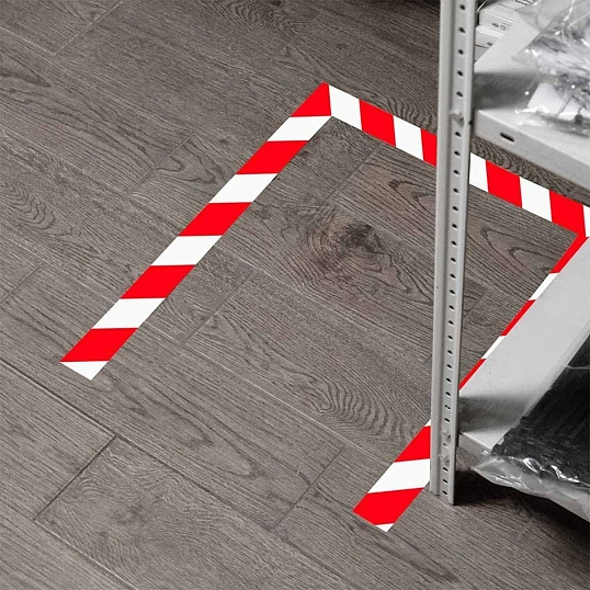 Лента для разметки Vell 50ммx33м, красно-белая, 0.15 мм, ПВХ (301588)