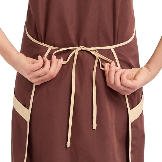 Фартук сарафан Маркет Мастер  цвет шоколадный/бежевый