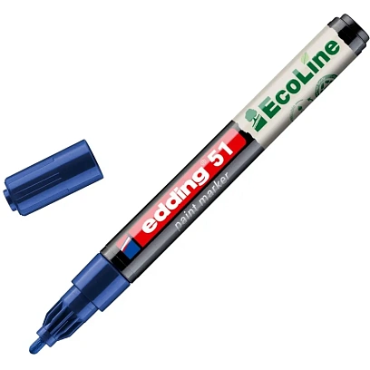 Маркер лаковый E-51 на водной основе, синий, 1-2 мм