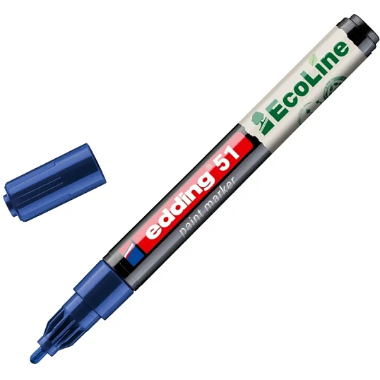 Маркер лаковый E-51 на водной основе, синий, 1-2 мм