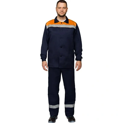 Костюм летний муж. л16-КБР с СОП син/оранж (р.64-66) 170-176