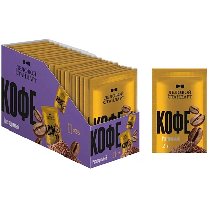 Кофе растворимый Деловой Стандарт порционный 2гх25шт/уп