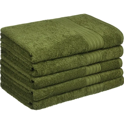 Набор полотенец махровых Luscan/бордюр 400г/м2, 70х140 оливков, 5 шт/уп