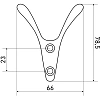 Вешалка настенная УЗК_Крючок двухрожковый StahlBuro 206SN(16164)мат.никель