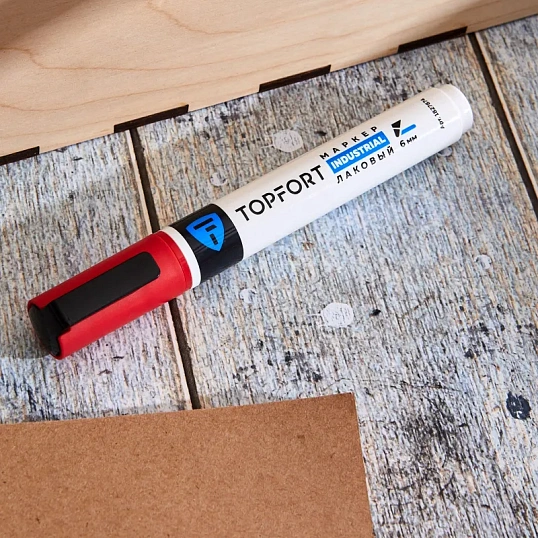 Маркер лаковый TOPFORT Industrial 6 мм красный