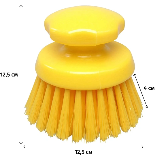 Щетка ручная FBK круглая скребковая жесткая D125мм желтая 54154-4