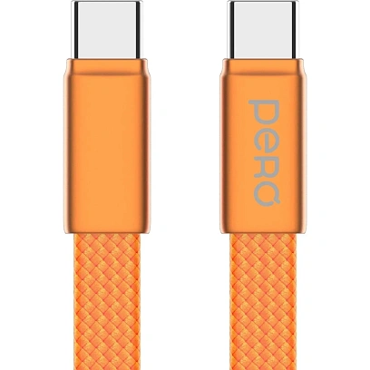 Кабель PERO DC18 ULTIMATE USB-С to USB-C, 60W, 3A, 1.5m, Orange