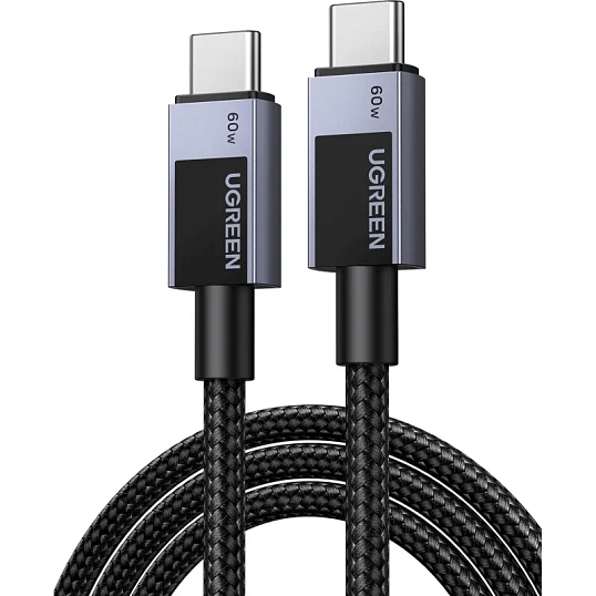 Кабель UGREEN L524 (55765) USB-C to USB-C PD 3A 1м серый космос
