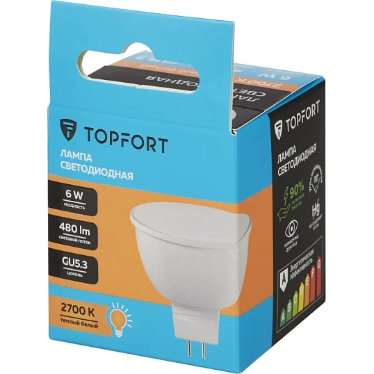 Лампа светодиодная Topfort GU5.3 220V 6W 2700K