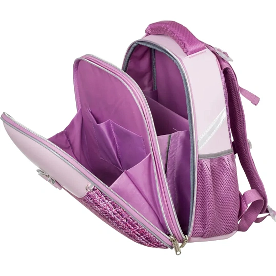 Ранец Комус Класс Basic Fashion твид розовый, 2 отд., эргоном. спинка