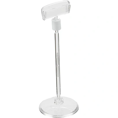 Ценникодержатель на круглой подставке со штангой, выс.10см, ш.38мм,10шт/уп