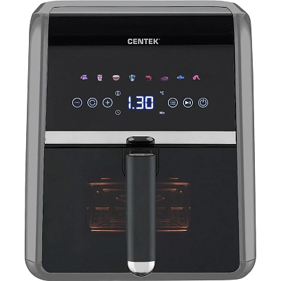 Аэрогриль Centek CT-3189 (серый)  5л,1500Вт,8 программ,обдув 360