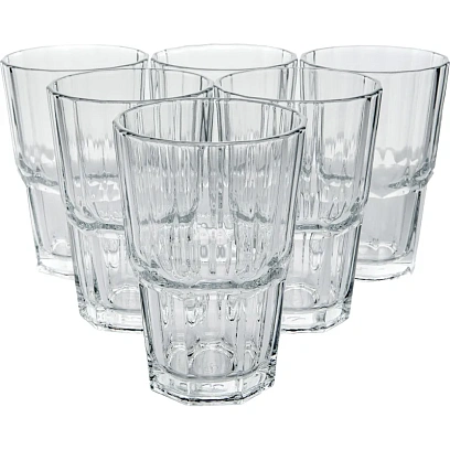 Набор стаканов закал.СЕРЕНИТИ 345мл высок,д/воды,сока,коктейлей,стекло,6шт
