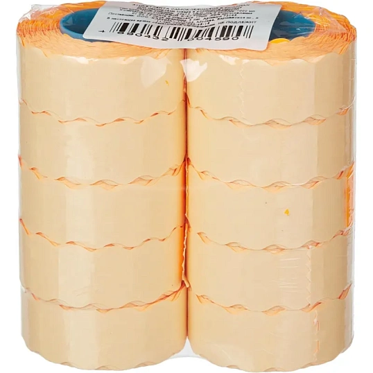 Этикет-лента 22х12 оранж волна 1000шт/рул 10рул/уп