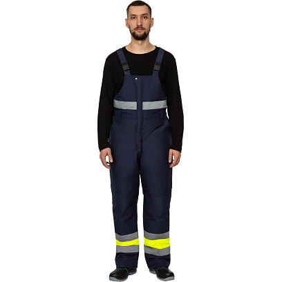 Полукомбинезон зимний мужской зс04-ПК 64-66/182-188 флуоресц.жёлтый/син