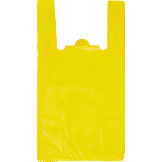 Пакет-майка ПНД 30+14x57 см, 18 мкм, 200 шт/уп, желтый