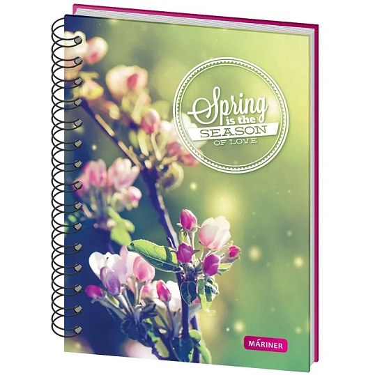 Бизнес-тетрадь Spring А5,120л, клетка, Mariner на спирали, 0018