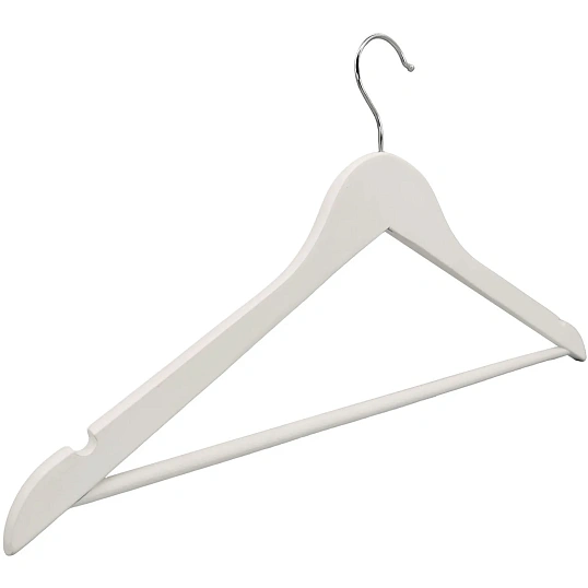 Вешалка-плечики WW_Комус Мебель WH018 дер.пер.п.рез.анис/бел.р.52-54 3шт/уп