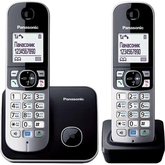 Радиотелефон Dect Panasonic KX-TG6812RU чер(KX-TG6812RUB)