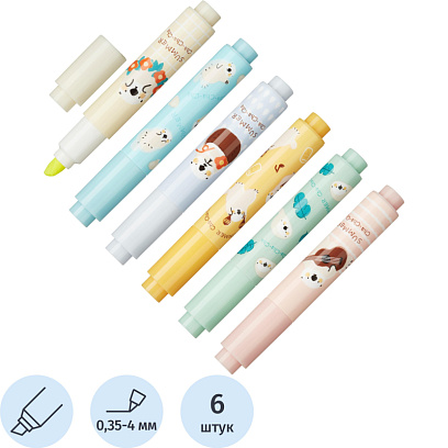 Набор текстовыделителей M&G Summer Cha Cha, 6 цветов/наб