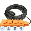 Удлинитель бублик КГ 3x1,5кв.мм. 20м 10А 4 гнезда с/з, с/загл.,IP44,10А-16А