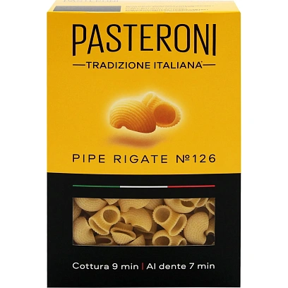 Макароны Pasteroni Пипе Ригате №126, 400г