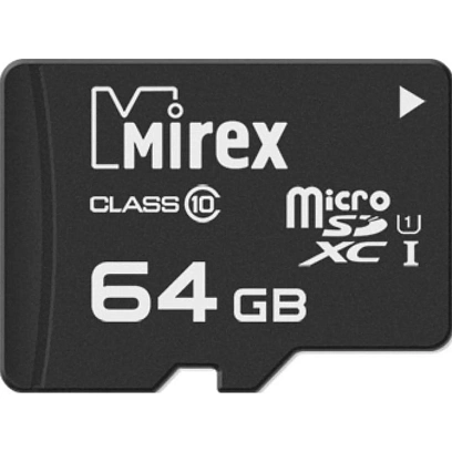 Карта памяти Mirex microSDХC 64Gb (UHS-I, U1, class 10) (13612-MC10SD64)
