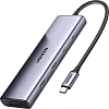 Разветвитель USB UGREEN CM498 (15375) USB3.0/USB-C/HDMI/RJ45/SD,серый