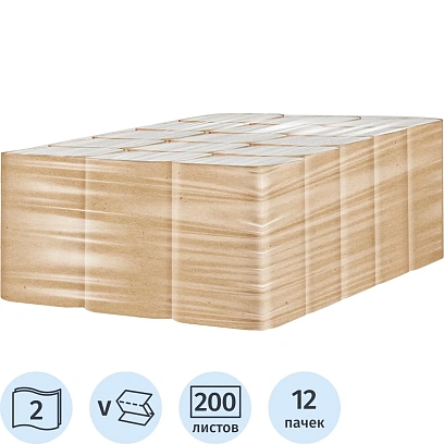 Полотенца бумажные д/дисп FOCUS SMART Vсл 2сл 200л 12пач/уп_5103218