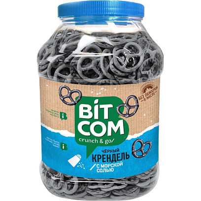 Крендельки Семейка Озби чёрные с морской солью банка 460г