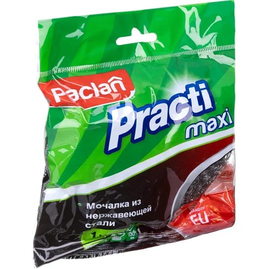 Губка-мочалка металлическая большая D=9,5см.,вес=34,8гр. PACLAN