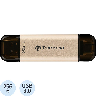 Флеш-память Transcend JetFlash 930C, 256Gb, USB 3.2 G1, зол, TS256GJF930C