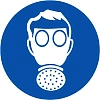 Знак безопасности M04 Работать в СИЗ органов дыхания,пленка 200х200 10шт/уп