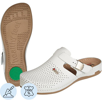 Сабо Leon белые (мод. MED950), р. 36