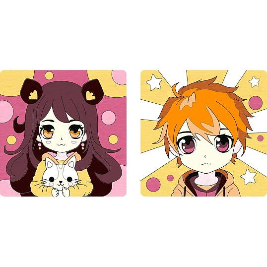 Картина по номерам (на магните) ФРЕЯ 9х9 см Милые анимешки, PNBM-016